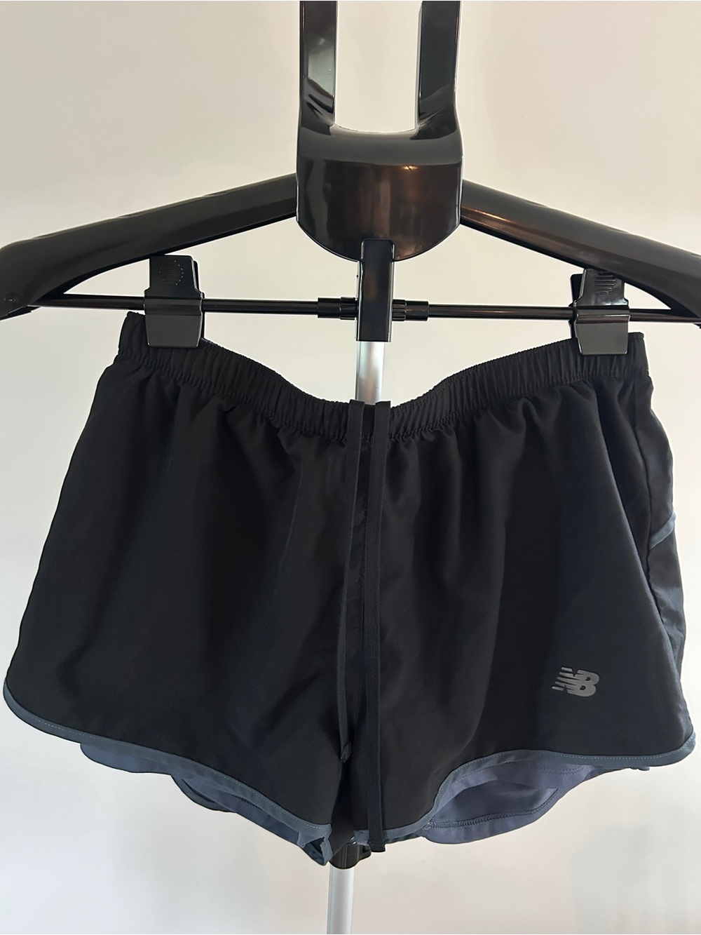 New Balance Black Athletic Shorts with Gray Hem
